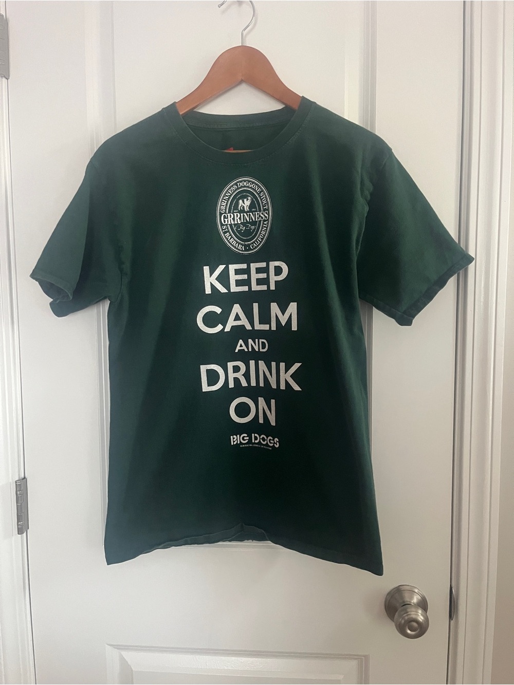 Hanes Dark Green "Keep Calm and Drink On" Graphic Tee